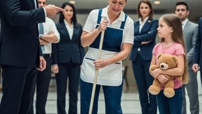 ملياردير يسخر من أم عاملة في التنظيف